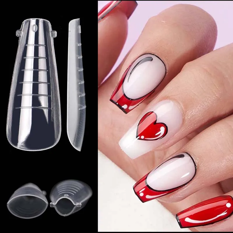 

Coffin Nail Forms Extension Top Form Tips Mold For Builder UV Gel Nails Poly Acrylic DIY Dual Upper Forms System Decoration Tool