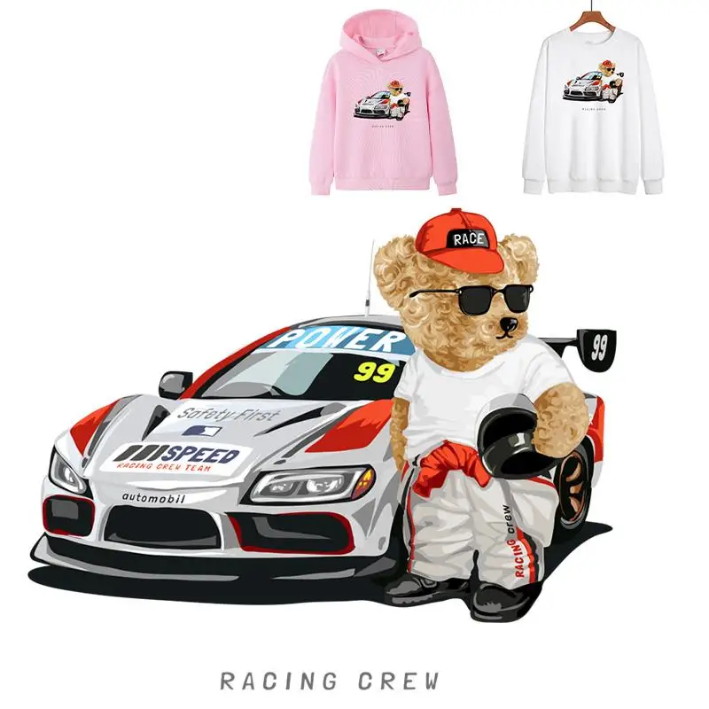 Cool Racing Car Iron on Patches For DIY Heat Transfer Clothes Bear Letter T-shirt Thermal transfer stickers Decoration Printing
Cool Racing Car Iron on Patches For DIY Heat Transfer Clothes Bear Letter T-shirt Thermal transfer stickers Decoration Printing
