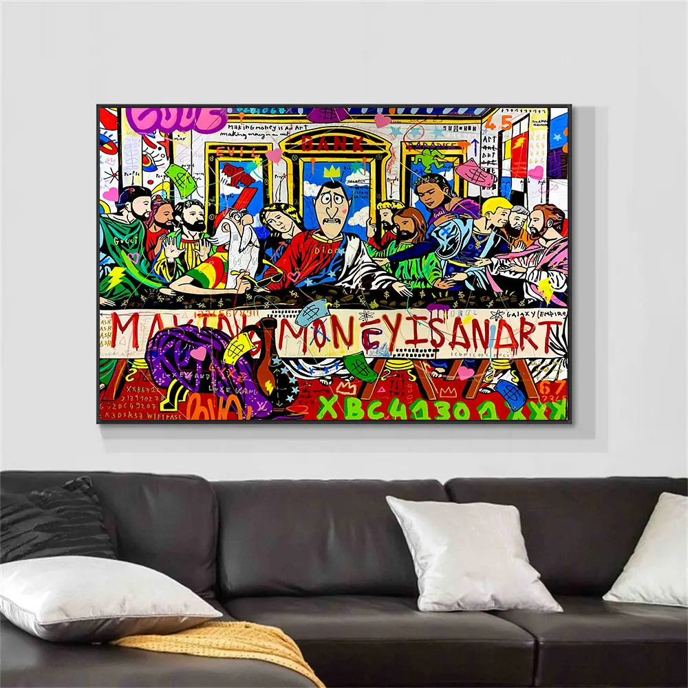 Leonardo da Vinci's Last Supper Pop Art Graffiti Canvas Painnting Poster Print Home Decor Wall Art Picture For Live KIid Room
Leonardo da Vinci's Last Supper Pop Art Graffiti Canvas Painnting Poster Print Home Decor Wall Art Picture For Live KIid Room