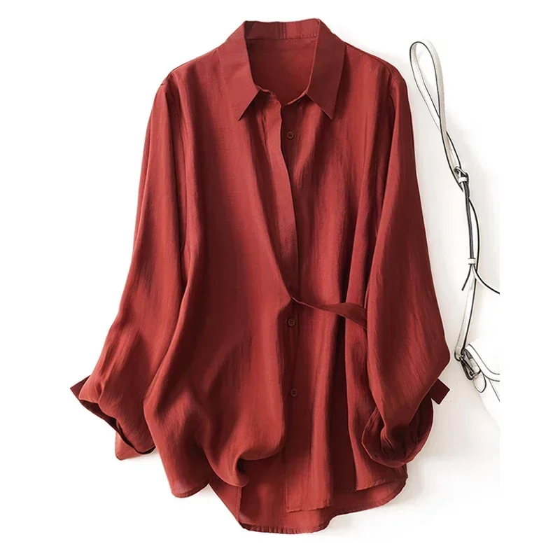 Turn-down Collar Irregular Casual Shirt Women Fashion New Long Sleeve Loose Office Blouse Design Strap Lace-up Ladies Tops 29962
Turn-down Collar Irregular Casual Shirt Women Fashion New Long Sleeve Loose Office Blouse Design Strap Lace-up Ladies Tops 29962