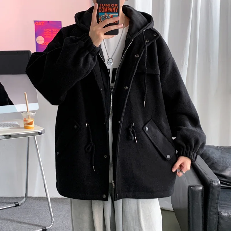 Fake Two Pieces Hooded Woolen Coat Casual Loose Jacket Winter Thicken Thermal Top Men
Fake Two Pieces Hooded Woolen Coat Casual Loose Jacket Winter Thicken Thermal Top Men