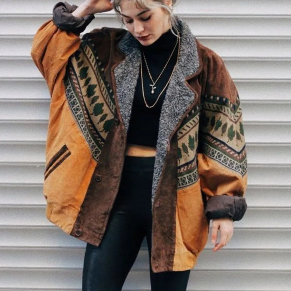 Oversized Winter Coat Women's New Ethnic Faux Fur Jacket Coats Lapel Mid-length BF Style Loose Autumn Fall Casual Outwear 2022
Oversized Winter Coat Women's New Ethnic Faux Fur Jacket Coats Lapel Mid-length BF Style Loose Autumn Fall Casual Outwear 2022