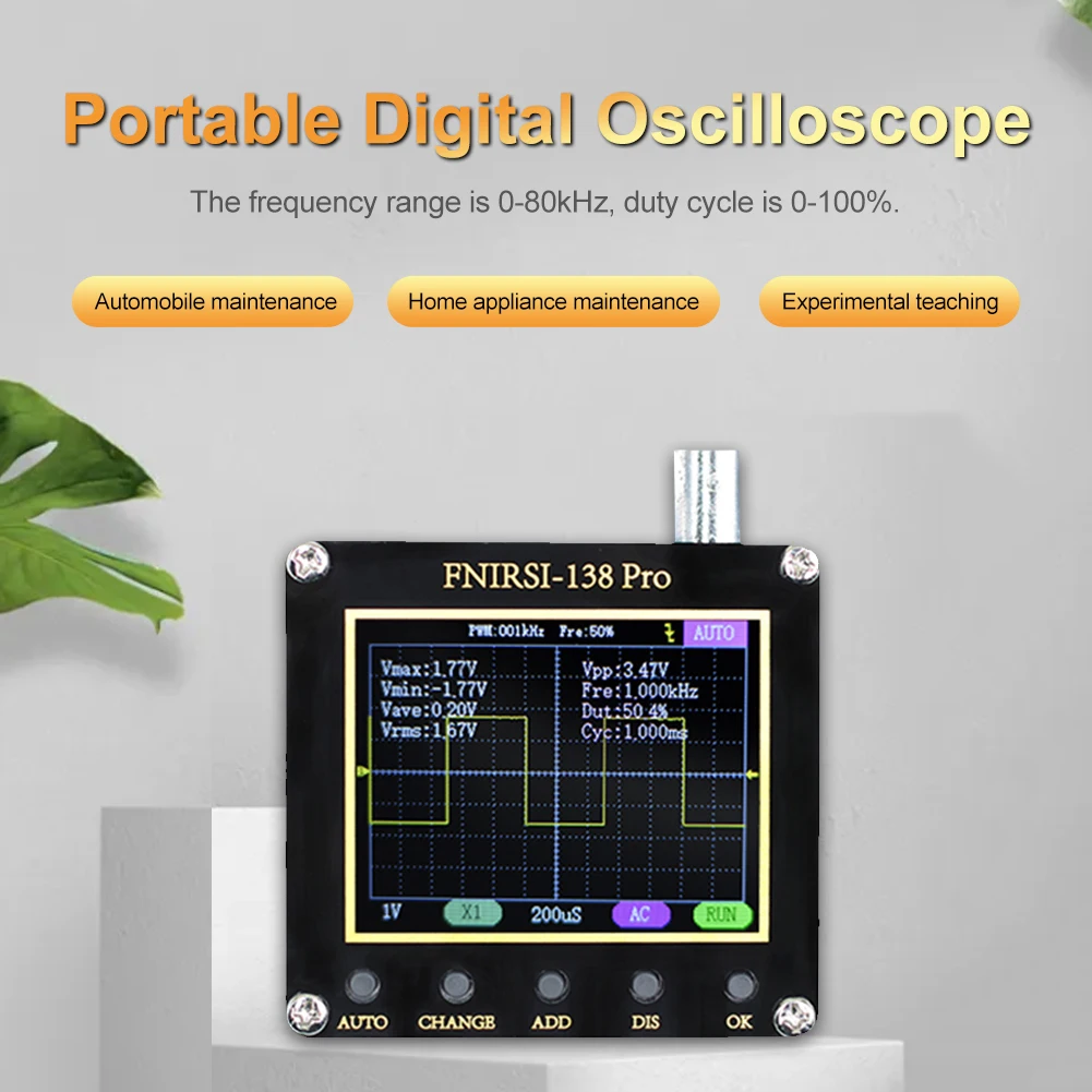 FNIRSI 138pro Digital Oscilloscope Handheld Portable Logic Analyzer With One Button Auto Adjust PWM Firmware Upgrade
FNIRSI 138pro Digital Oscilloscope Handheld Portable Logic Analyzer With One Button Auto Adjust PWM Firmware Upgrade