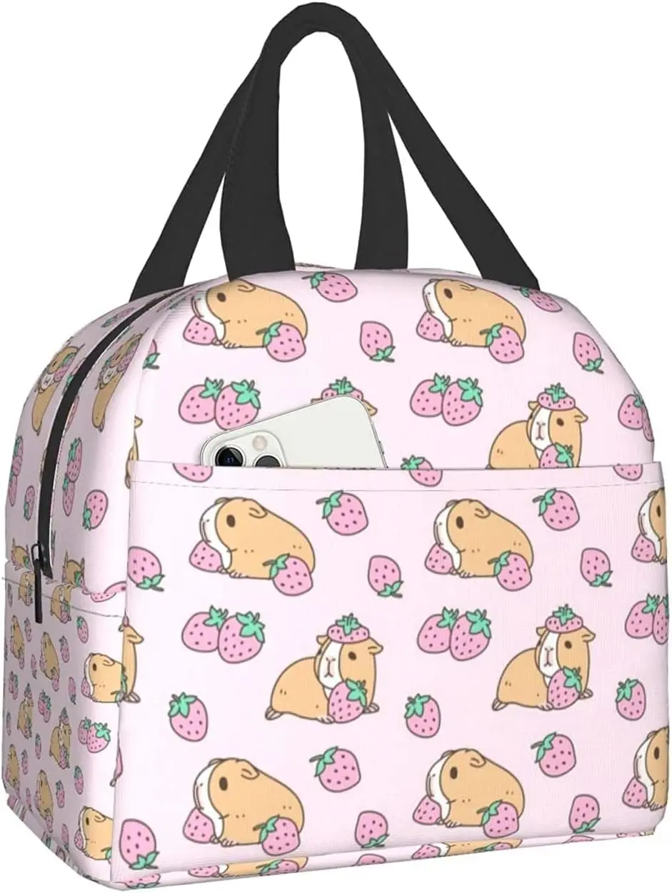 Pink Guinea Pig and Strawberry Lunch Bags for Women Girl Lunch Box Insulated Lunch Container Tote Bag for Office School Picnic
Pink Guinea Pig and Strawberry Lunch Bags for Women Girl Lunch Box Insulated Lunch Container Tote Bag for Office School Picnic