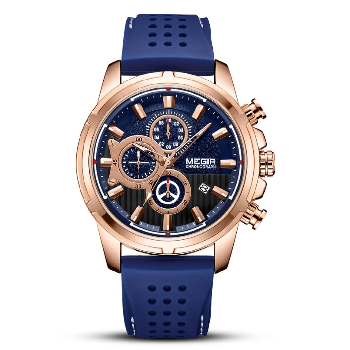 

Часы наручные BAOGELA Мужские кварцевые в стиле милитари, брендовые Роскошные спортивные с хронографом, с силиконовым ремешком, 2101