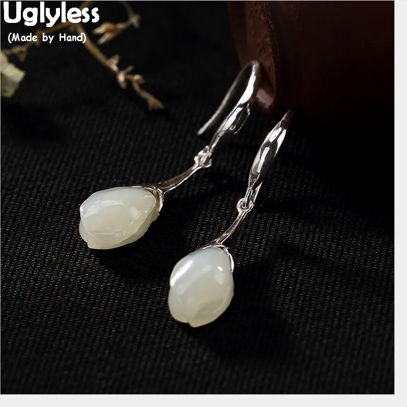 Uglyless 100% Real Solid 925 Silver Fine Jewelry for Women Natural Jade Magnolia Flower Earrings Handmade Gemstones Earrings
Uglyless 100% Real Solid 925 Silver Fine Jewelry for Women Natural Jade Magnolia Flower Earrings Handmade Gemstones Earrings