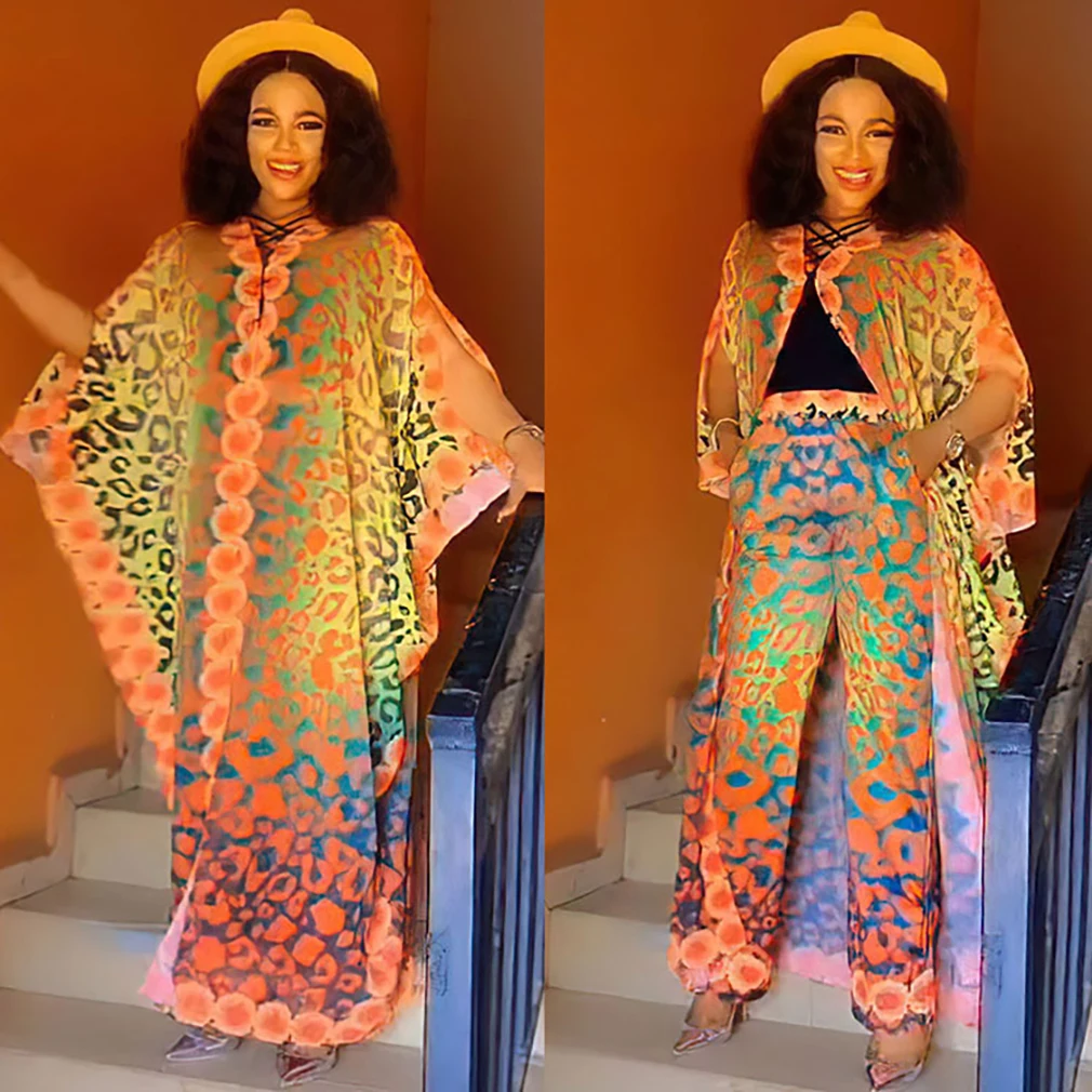 New Style African Women's Clothing Dashiki Abaya Fashion Chiffon Fabrics Print Long Dress Free Size Trousers Two Piece Set
New Style African Women's Clothing Dashiki Abaya Fashion Chiffon Fabrics Print Long Dress Free Size Trousers Two Piece Set