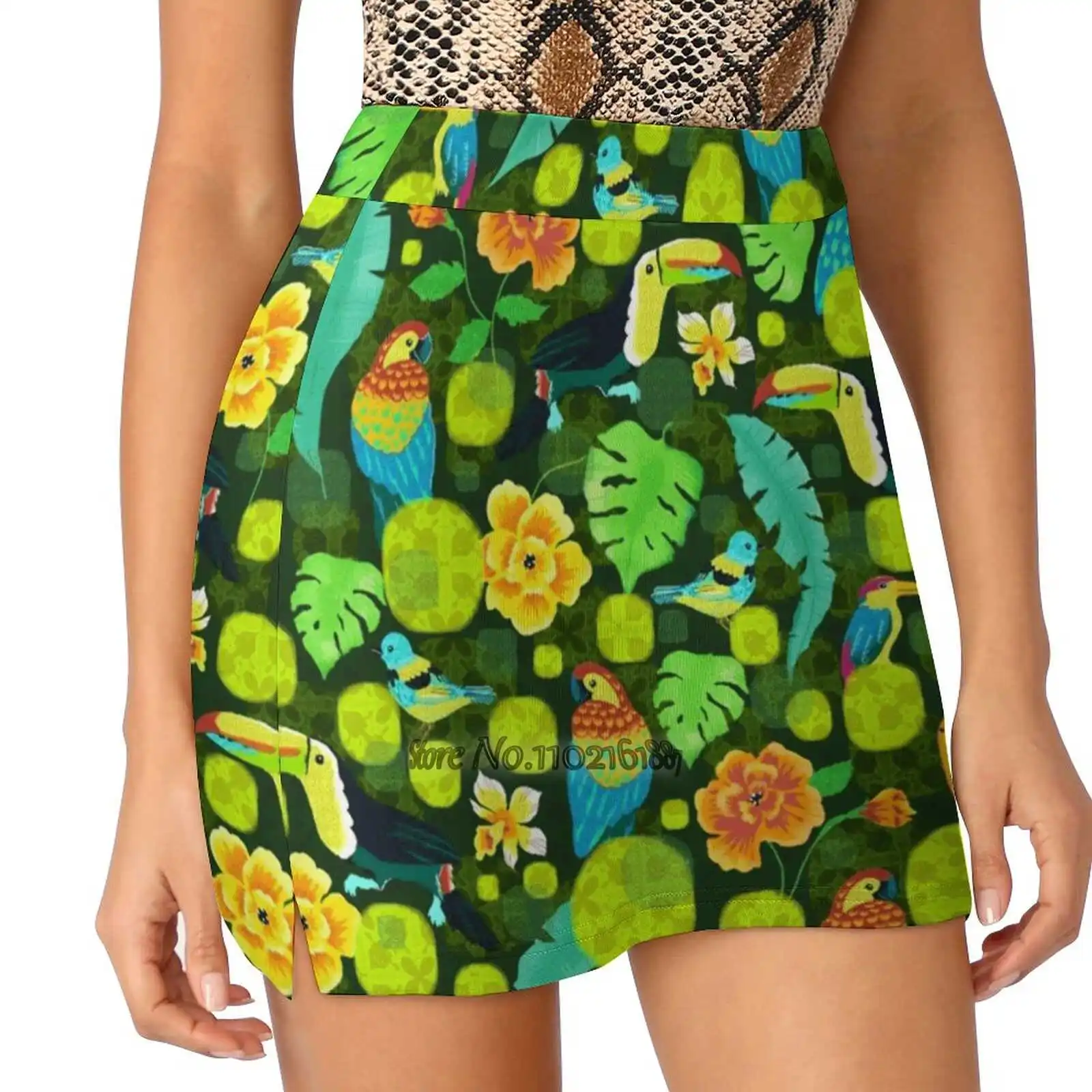 Tropical Spirits Women Mini Skirt Two Layers With Pocket Skirts Sport Fitness Running Skorts Forest Tropical Jungle Birds
Tropical Spirits Women Mini Skirt Two Layers With Pocket Skirts Sport Fitness Running Skorts Forest Tropical Jungle Birds