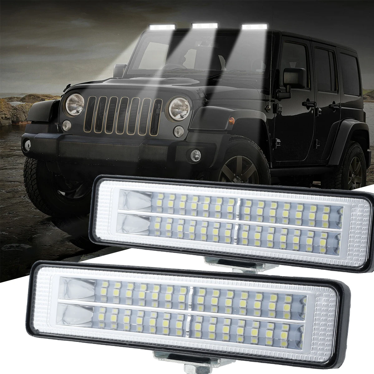 Светодиодный рабочий светильник, 2 упаковки, 6 дюймов, 84 Вт, светодиодный прожектор, регулируемый Рабочий светильник на 90 °, IP67, водонепроница...
Светодиодный рабочий светильник, 2 упаковки, 6 дюймов, 84 Вт, светодиодный прожектор, регулируемый Рабочий светильник на 90 °, IP67, водонепроница...