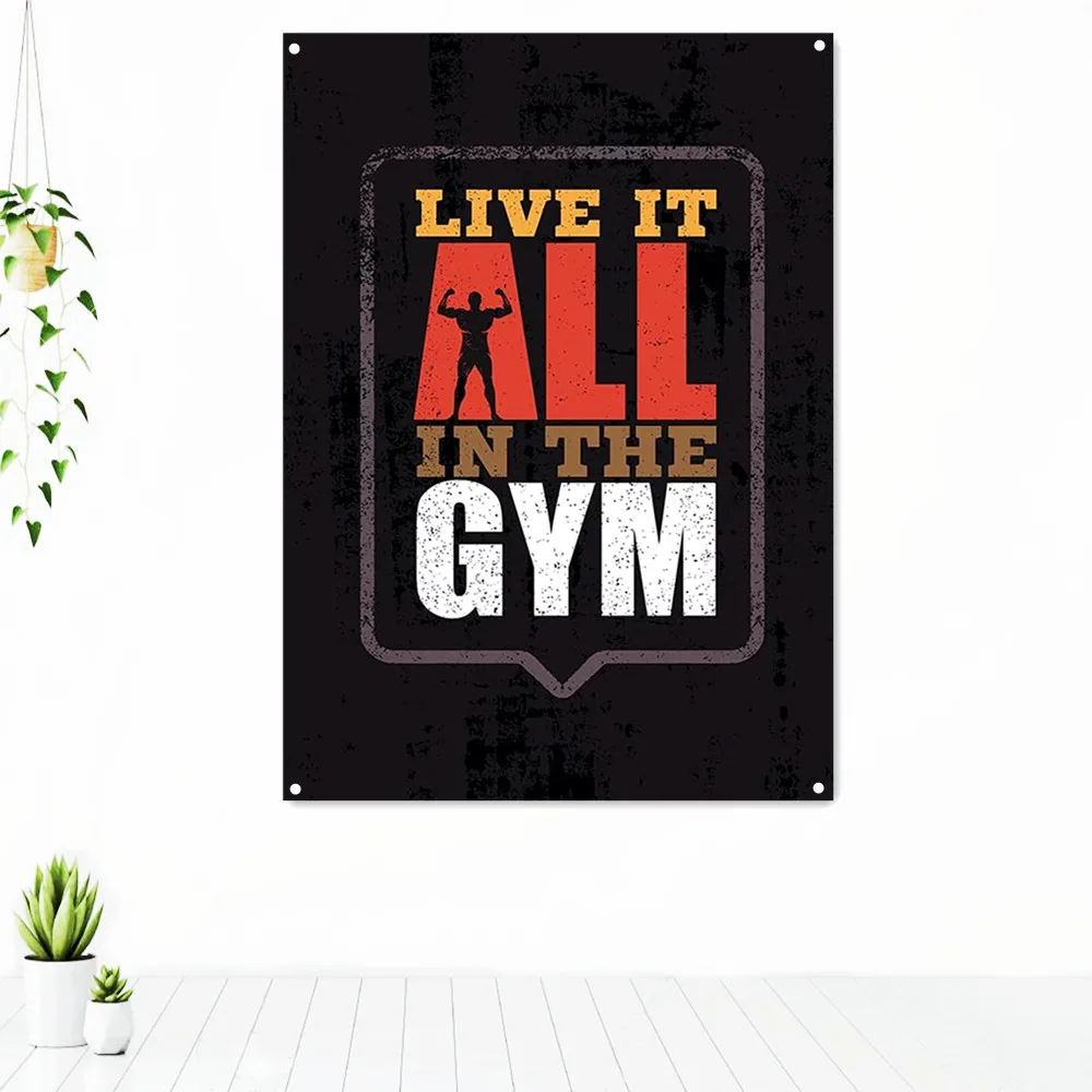 LIVE IT ALL INTHE GYM Fitness Workout Tapestry Wall Hanging Painting Exercise Motivational Poster Wall Art Banner Flag Gym Decor
LIVE IT ALL INTHE GYM Fitness Workout Tapestry Wall Hanging Painting Exercise Motivational Poster Wall Art Banner Flag Gym Decor