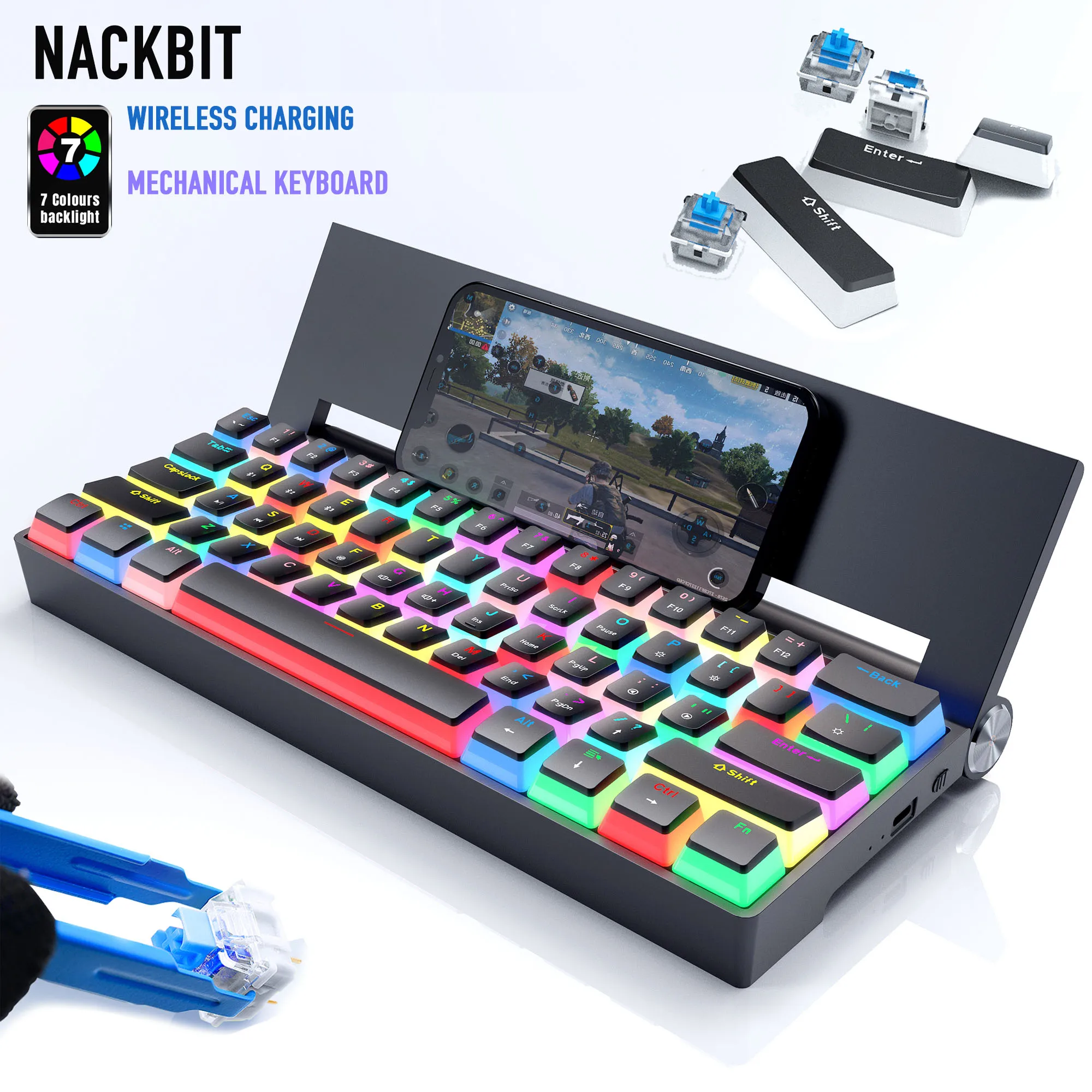 61 Key Mechanical Keyboard LED Backlit Axis Gaming Mechanical Keyboard Wireless Charging for Mac Windows
61 Key Mechanical Keyboard LED Backlit Axis Gaming Mechanical Keyboard Wireless Charging for Mac Windows
