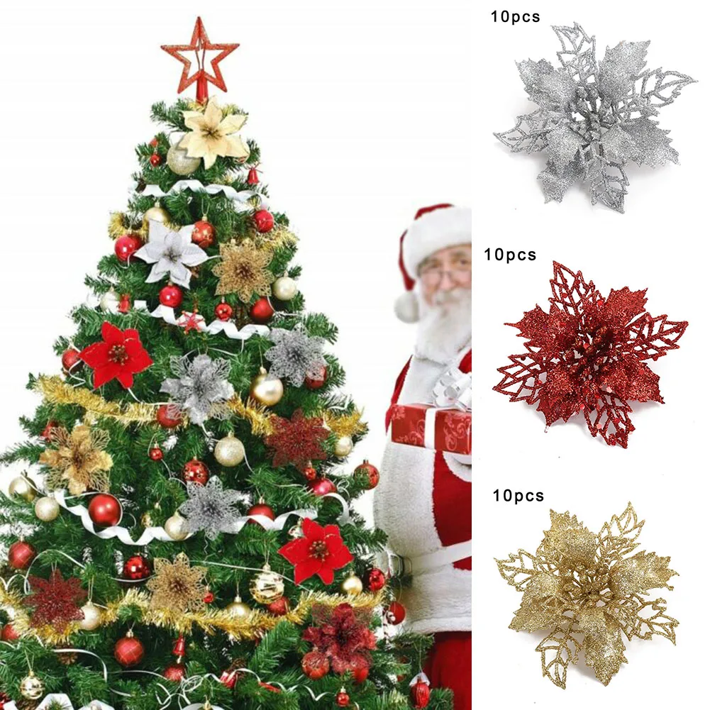 10 Pcs Christmas Poinsettia Glitter Flower Decoration 2023 Christmas Tree Hanging Pendant For Family Merry Party Xmas Decor 12cm
10 Pcs Christmas Poinsettia Glitter Flower Decoration 2023 Christmas Tree Hanging Pendant For Family Merry Party Xmas Decor 12cm