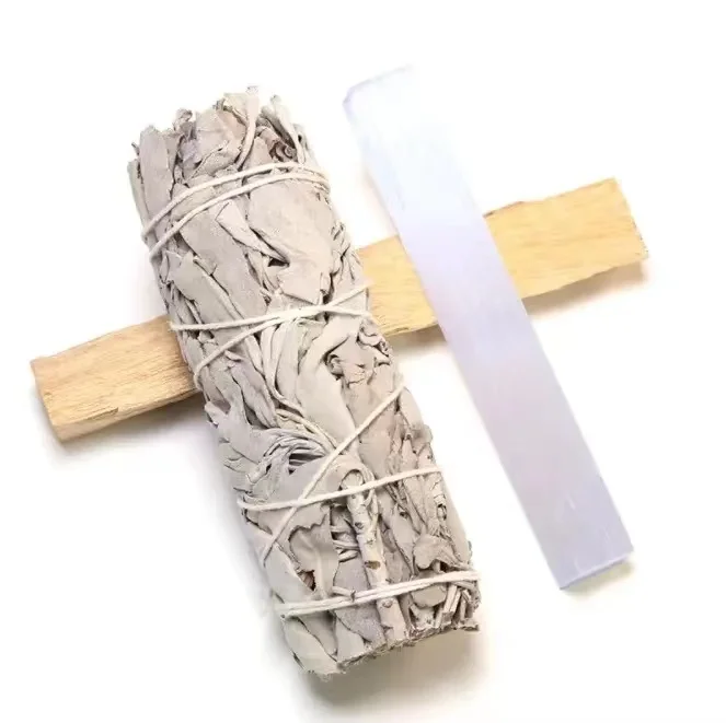 Wholesale Natural Energy Crystal Selenite Strip Pau Santo Smudge Stick White Sage Sets for Healing
Wholesale Natural Energy Crystal Selenite Strip Pau Santo Smudge Stick White Sage Sets for Healing