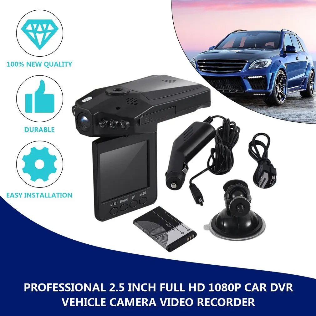 Professional Universal Black 2.5 Inch Full HD 1080P Car DVR Vehicle Camera Video Driving Recorder Six Lights Aircraft Nose Shape
Professional Universal Black 2.5 Inch Full HD 1080P Car DVR Vehicle Camera Video Driving Recorder Six Lights Aircraft Nose Shape