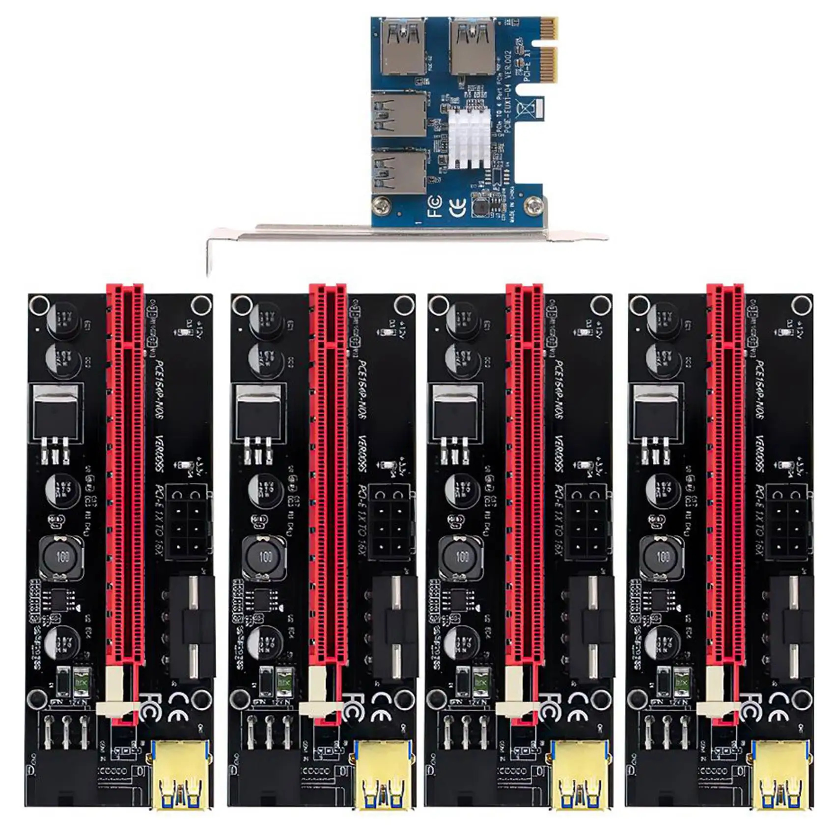 PCI-E Express 1X to 16X Riser 009S Card Adapter PCIE 1 to 4 Slot PCIe Port Multiplier Card for BTC Bitcoin Miner Mining
PCI-E Express 1X to 16X Riser 009S Card Adapter PCIE 1 to 4 Slot PCIe Port Multiplier Card for BTC Bitcoin Miner Mining