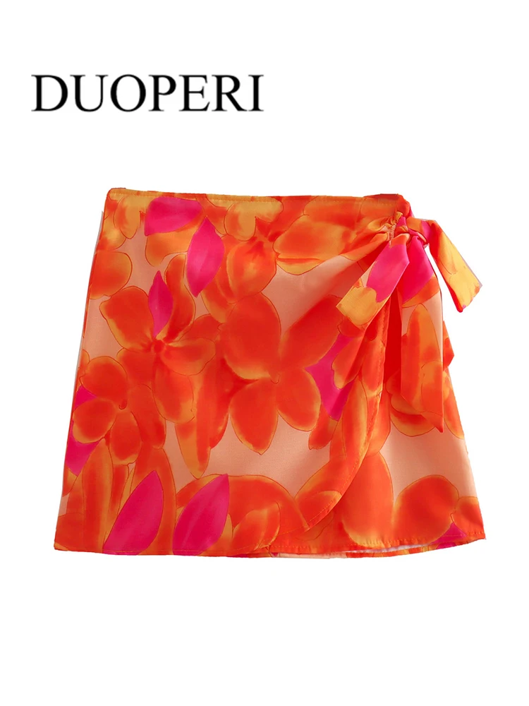DUOPERI Women Fashion Asymmetrical Printed Mini Skirt With Knot Vintage Side Zipper High Waist Female Skirts Mujer Outfits
DUOPERI Women Fashion Asymmetrical Printed Mini Skirt With Knot Vintage Side Zipper High Waist Female Skirts Mujer Outfits