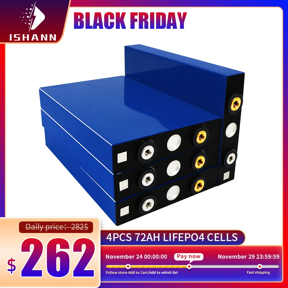 Grade A 3.2V 72Ah Lifepo4 Battery DIY 12V 24V 48V Rechargeable Battery Pack for RV Boat Golf Cart Solar System EU US TAX FREE
Grade A 3.2V 72Ah Lifepo4 Battery DIY 12V 24V 48V Rechargeable Battery Pack for RV Boat Golf Cart Solar System EU US TAX FREE