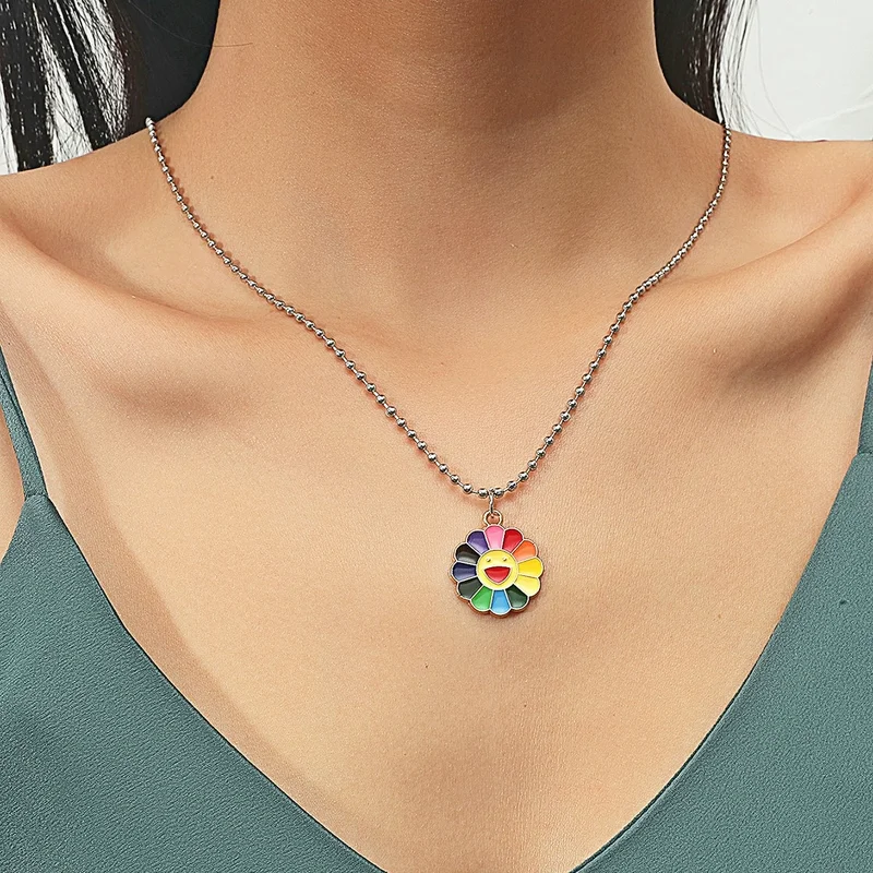 Trendy Sunflower Smiley Pendant Necklaces for Women Men Simple Colorful Beaded Clavicle Chain Kpop Streetwear Emo Jewelry Gifts
Trendy Sunflower Smiley Pendant Necklaces for Women Men Simple Colorful Beaded Clavicle Chain Kpop Streetwear Emo Jewelry Gifts
