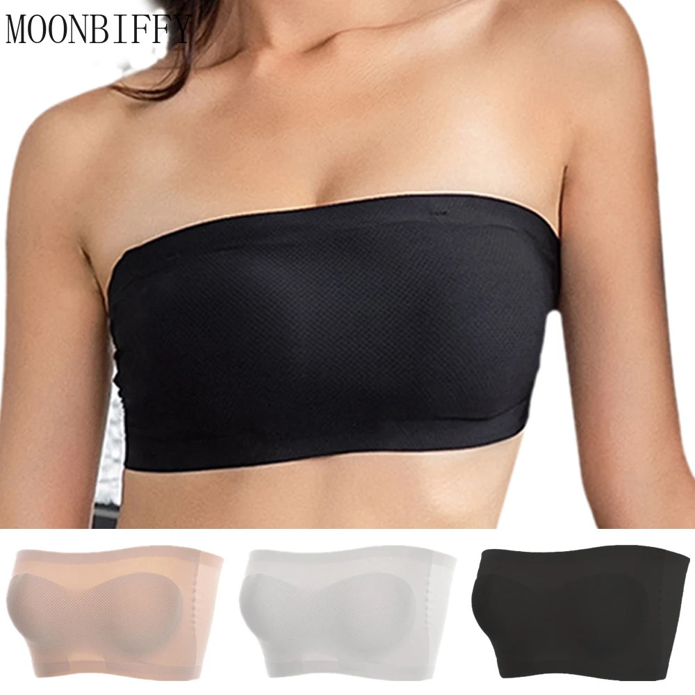 Ice Silk Bandeau Bra Strapless Sexy Bras Women Wire Free Solid Color Brassiere Comfortable One-Piece Bra Women Sexy Lingerie
Ice Silk Bandeau Bra Strapless Sexy Bras Women Wire Free Solid Color Brassiere Comfortable One-Piece Bra Women Sexy Lingerie