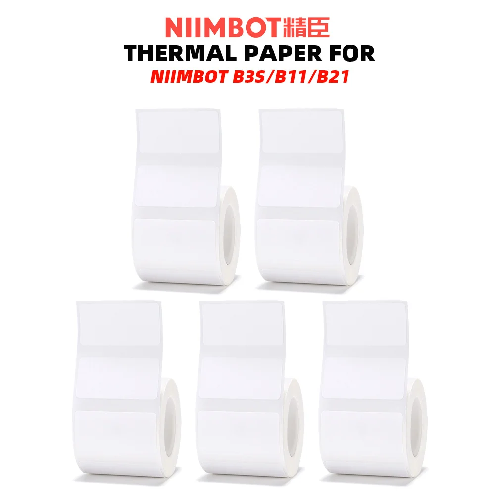 5 Roll Thermal Printing Paper Self-adhesive Paper Barcode Price Size Name Label Paper for Niimbot B3S/B11/B21 Thermal Printer
5 Roll Thermal Printing Paper Self-adhesive Paper Barcode Price Size Name Label Paper for Niimbot B3S/B11/B21 Thermal Printer