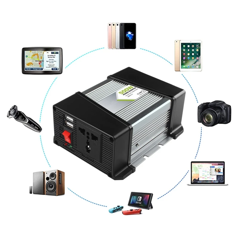 500W Car Power Cigarette-Lighter Inverter 12V to AC 220V Converter Charger Adapter Transformer Lighter-Socket USB Output
500W Car Power Cigarette-Lighter Inverter 12V to AC 220V Converter Charger Adapter Transformer Lighter-Socket USB Output