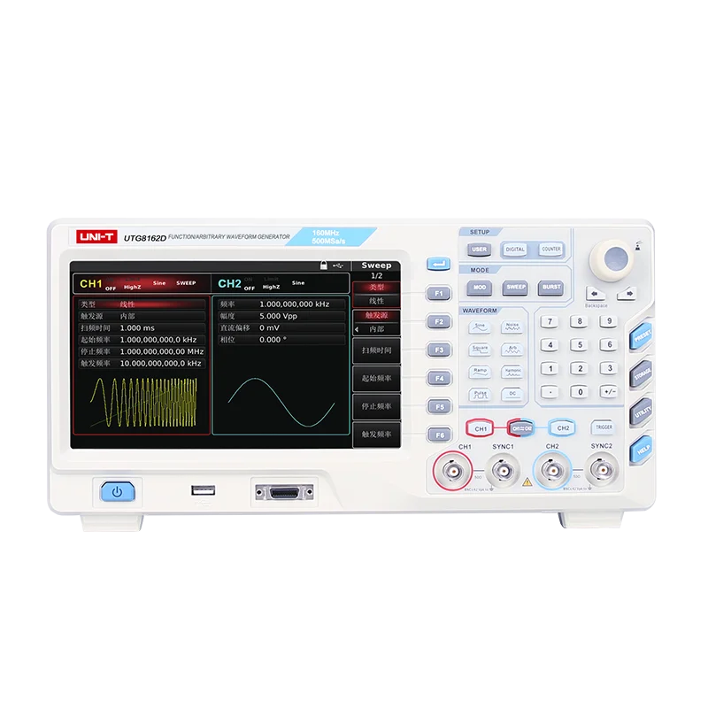 UNI-T UTG8202D Function Arbitrary Waveform Generator Signal Source Dual Channel 200MHz 16bits Frequency Meter 500MSa/s
UNI-T UTG8202D Function Arbitrary Waveform Generator Signal Source Dual Channel 200MHz 16bits Frequency Meter 500MSa/s