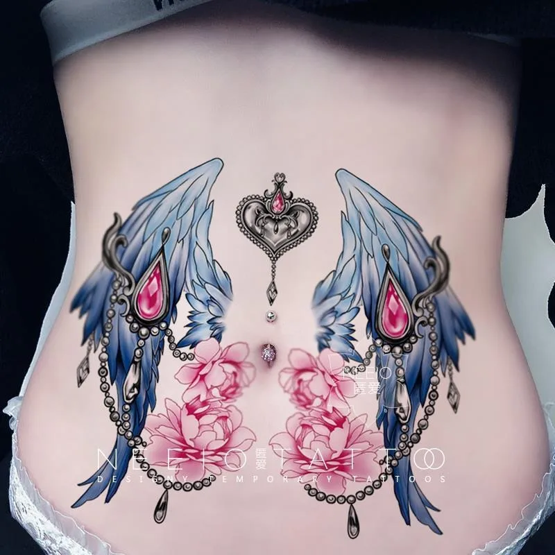 4/5/8/9/10 Pieces Magic Blue Feather Wings Flowers Cover Stretch Marks Belly Scars Waterproof Tattoo Stickers for Female
4/5/8/9/10 Pieces Magic Blue Feather Wings Flowers Cover Stretch Marks Belly Scars Waterproof Tattoo Stickers for Female