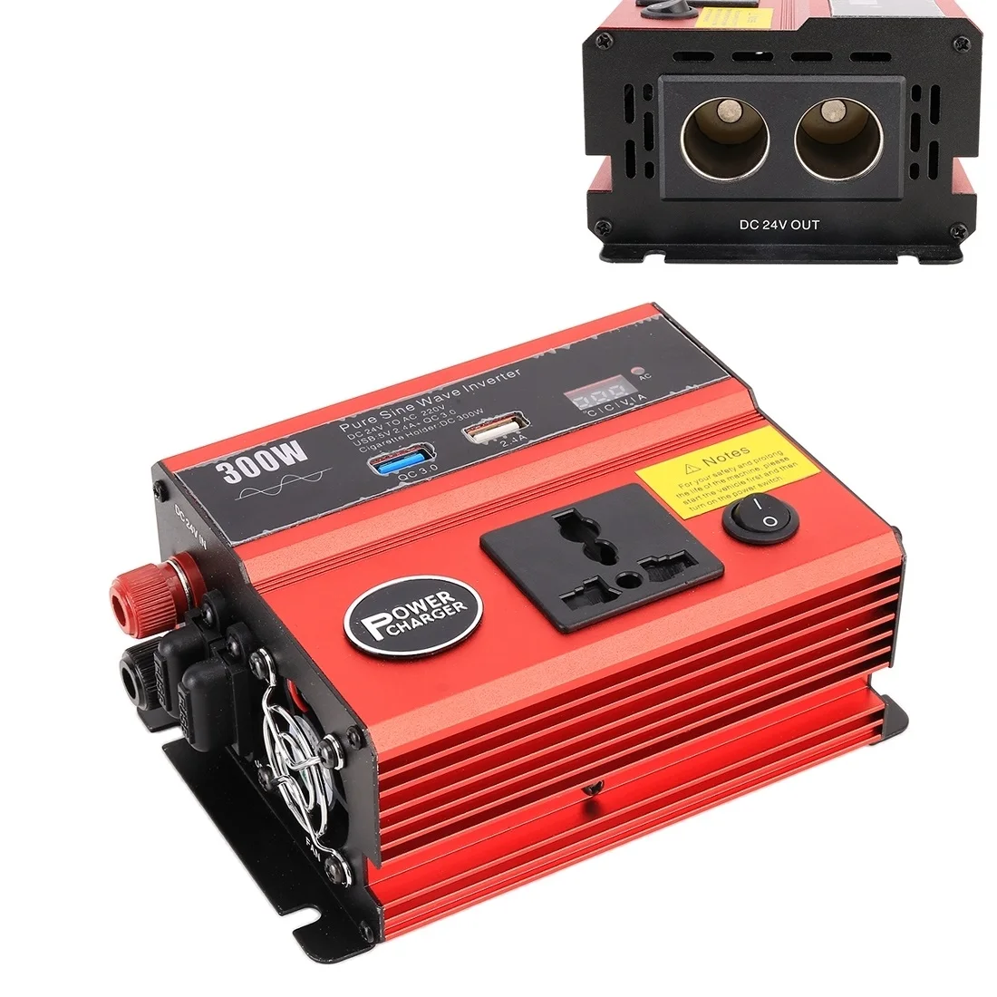 300W DC 24V к AC 220V Автомобиль Многофункциональный Чистая синусоида Инвертор, случайный цвет доставки
300W DC 24V к AC 220V Автомобиль Многофункциональный Чистая синусоида Инвертор, случайный цвет доставки