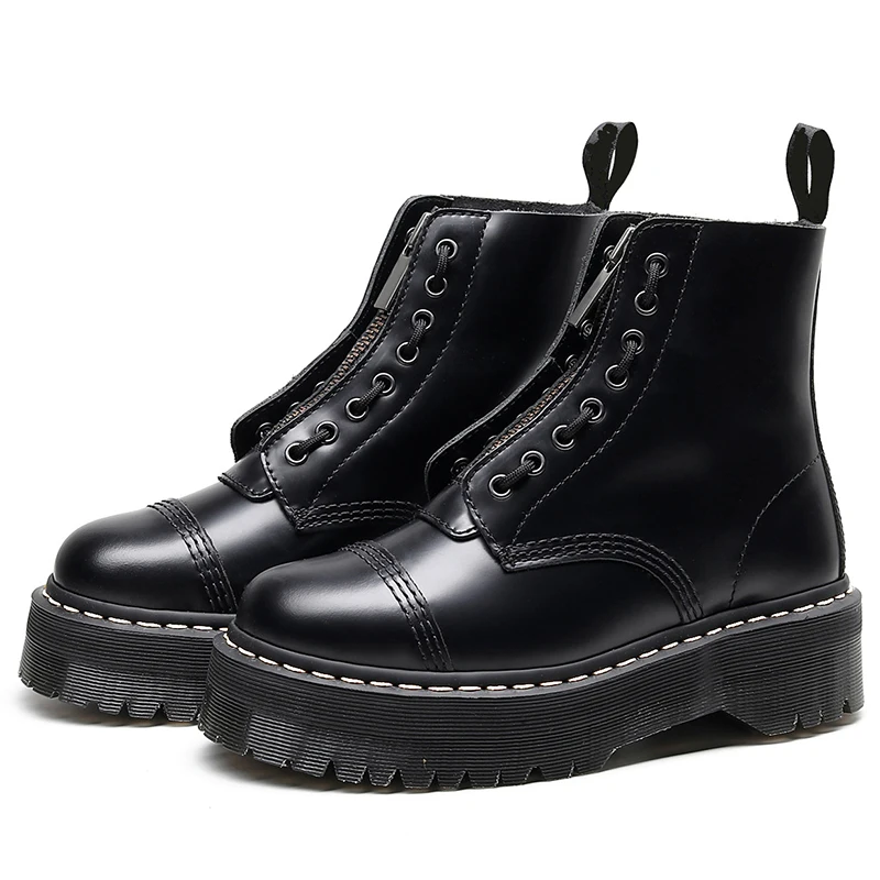 2021 new winter Martens boots female Sinclair front zipper motorcycle thick-soled boots black leather nude boots
2021 new winter Martens boots female Sinclair front zipper motorcycle thick-soled boots black leather nude boots