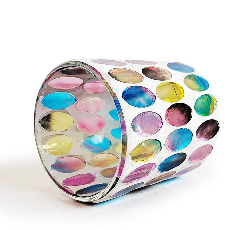 European-style rainbow disc mosaic glass candle holder romantic candlelight courtship confession props DIY wax filling empty cup
European-style rainbow disc mosaic glass candle holder romantic candlelight courtship confession props DIY wax filling empty cup