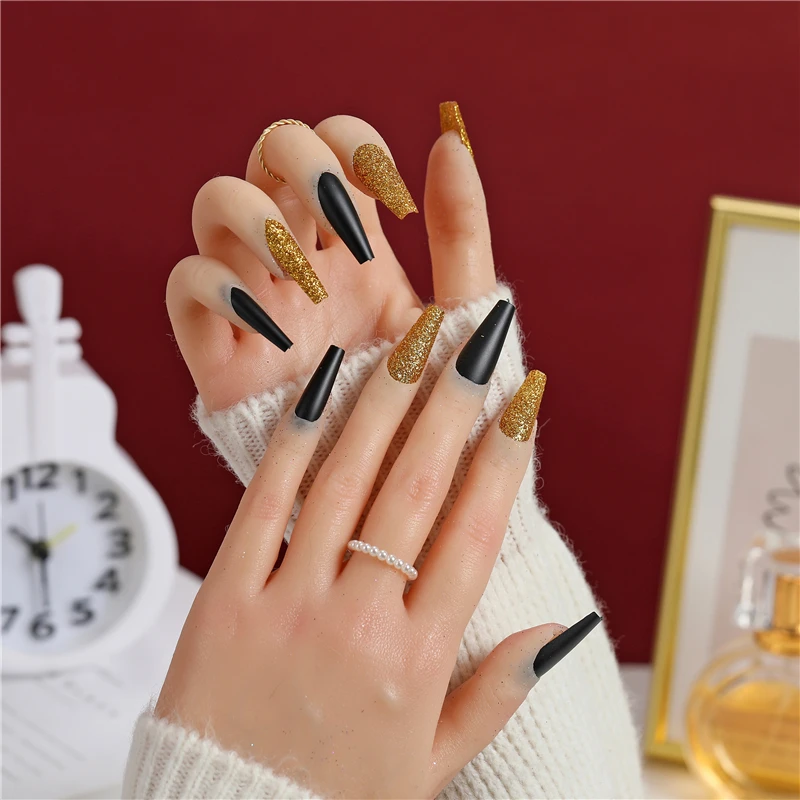 24PCS Long Coffin False Ballet Nails Art Gold Detachable Manicure Nail Ballerina Manicure Patches Press On Nails Full Cover Nail
24PCS Long Coffin False Ballet Nails Art Gold Detachable Manicure Nail Ballerina Manicure Patches Press On Nails Full Cover Nail