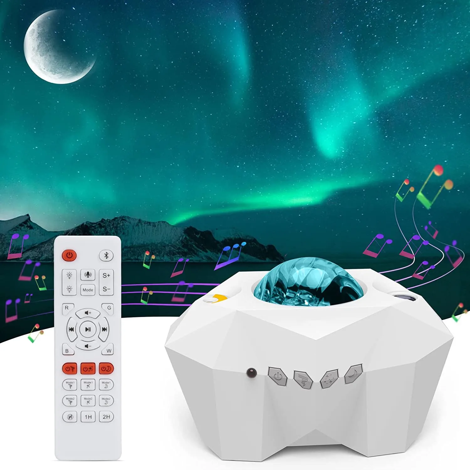 Светодиодный проектор Aurora Galaxy Ночной светильник с Bluetooth музыкальный динамик