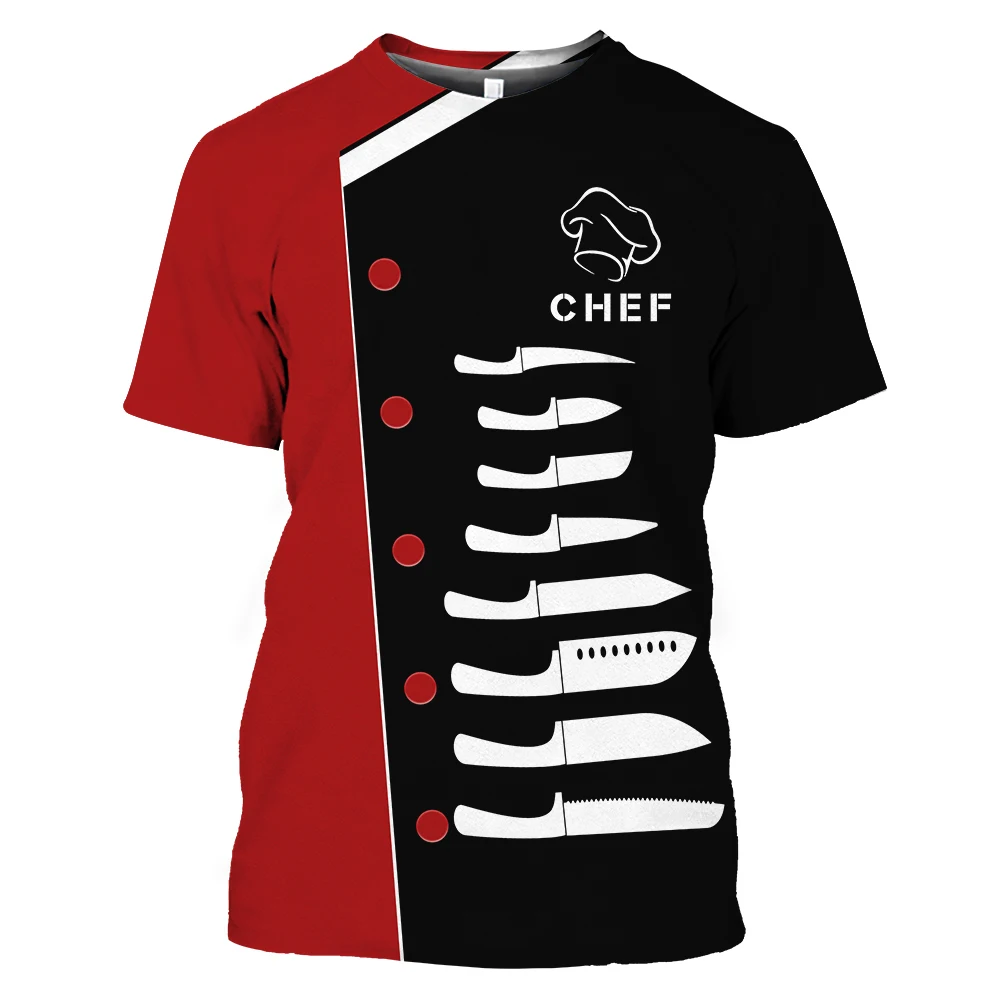 Summer Chef Men's T-shirt Kitchen Tools Print Fashion Round Neck Short Sleeve Casual Shirt Street Cool Top Large Unisex Clothing
Summer Chef Men's T-shirt Kitchen Tools Print Fashion Round Neck Short Sleeve Casual Shirt Street Cool Top Large Unisex Clothing