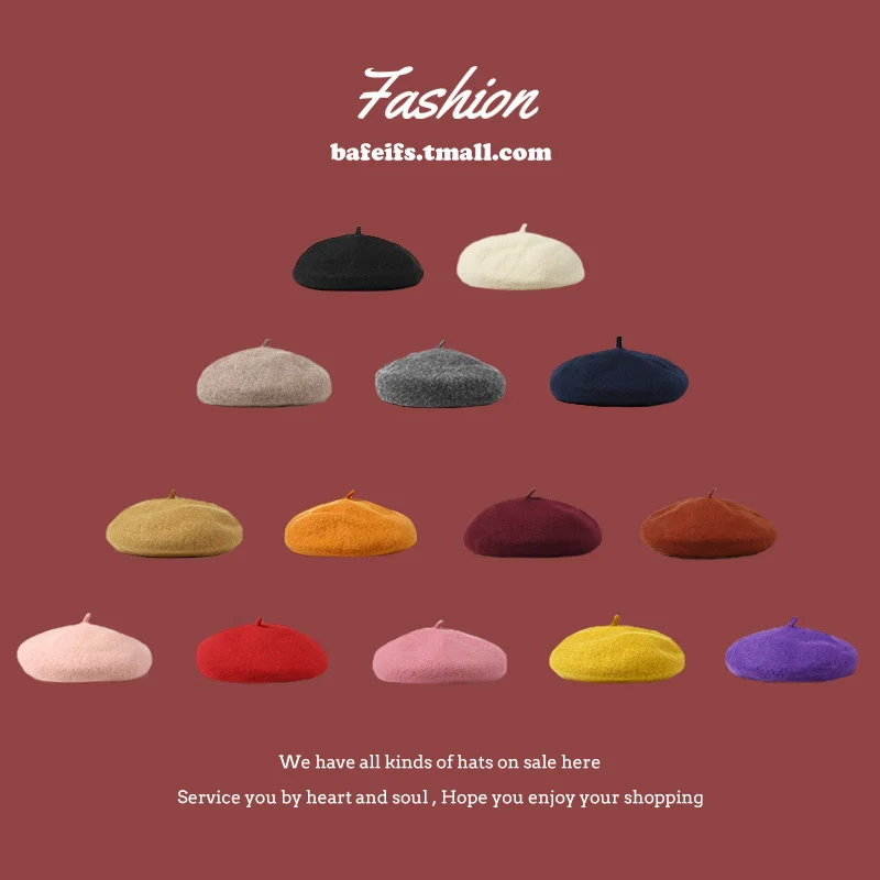 Beret Female Autumn and Winter Korean Style Japanese Style Versatile Student Sweet Cute Beret Female Winter
Beret Female Autumn and Winter Korean Style Japanese Style Versatile Student Sweet Cute Beret Female Winter