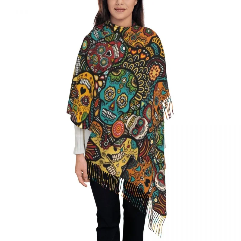 Customized Printed Day Of The Dead Sugar Skull Scarf Men Women Winter Warm Scarves Halloween Catholic Shawl Wrap
Customized Printed Day Of The Dead Sugar Skull Scarf Men Women Winter Warm Scarves Halloween Catholic Shawl Wrap