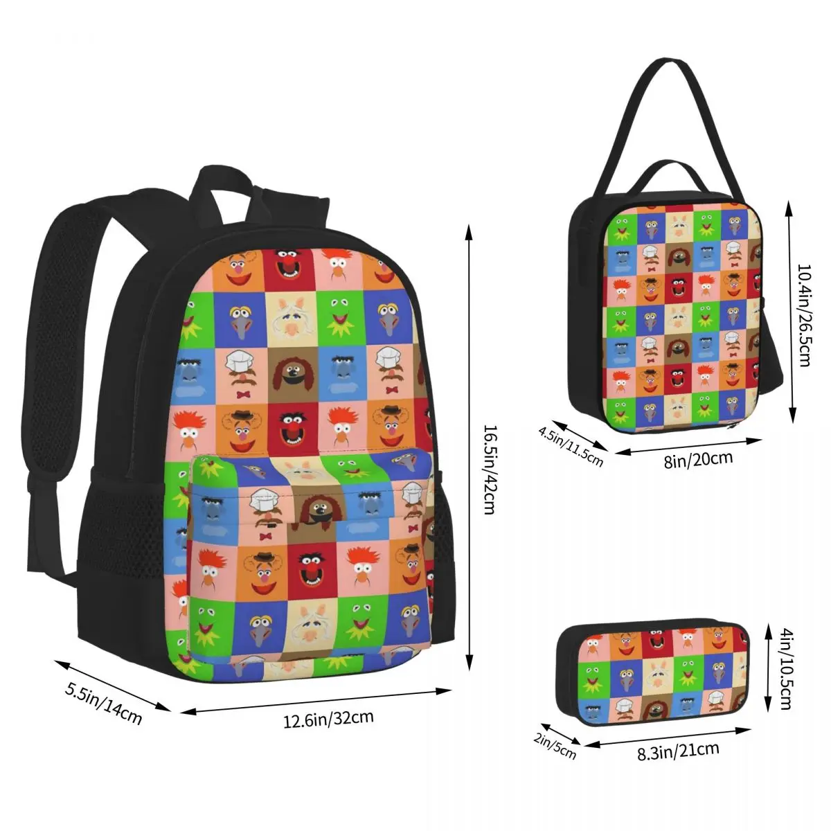 Muppets Backpacks Boys Girls Bookbag Students School Bags Cartoon Kids Rucksack Lunch Bag Pen Bag Three-Piece Set
Muppets Backpacks Boys Girls Bookbag Students School Bags Cartoon Kids Rucksack Lunch Bag Pen Bag Three-Piece Set