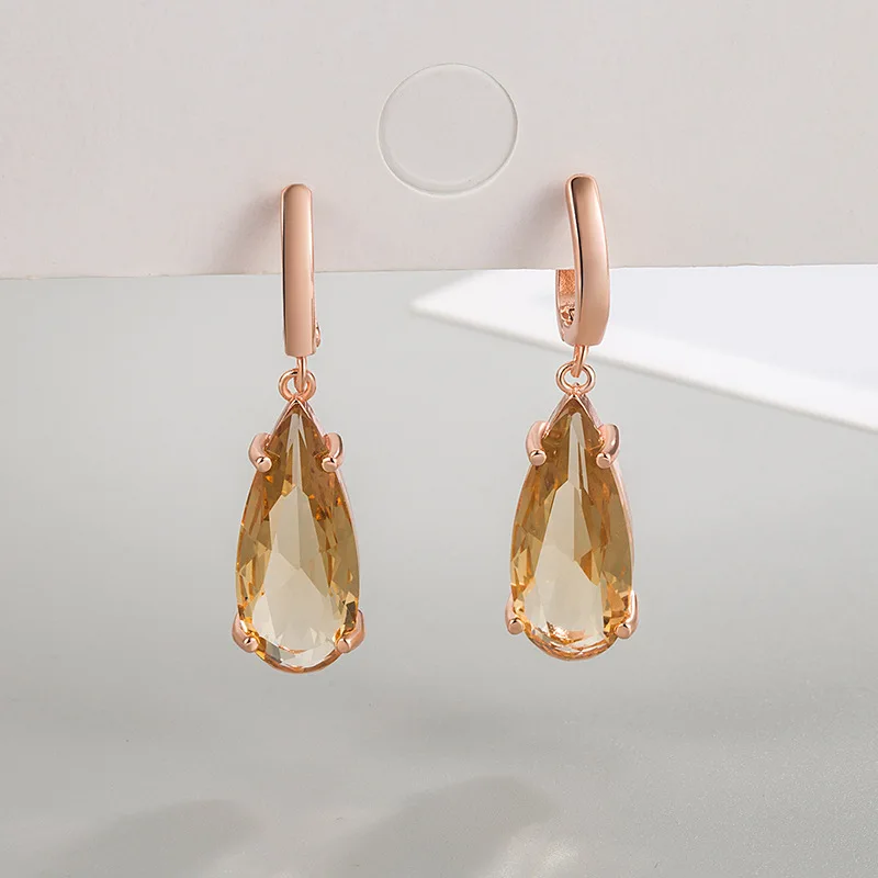Real 14K Rose Gold Origin Crystal Earring for Females Aros Mujer Oreja Natural Crystal Orecchini Jewelry Orecchini Drop Earrings
Real 14K Rose Gold Origin Crystal Earring for Females Aros Mujer Oreja Natural Crystal Orecchini Jewelry Orecchini Drop Earrings