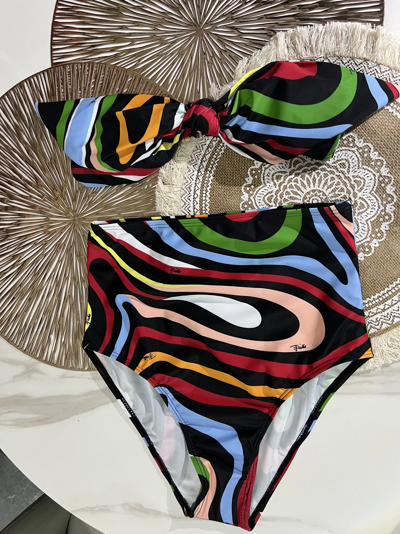 High Waist Bikini Striped Swimwear Geometric bow beachwear push up bathing suit plus size
High Waist Bikini Striped Swimwear Geometric bow beachwear push up bathing suit plus size
