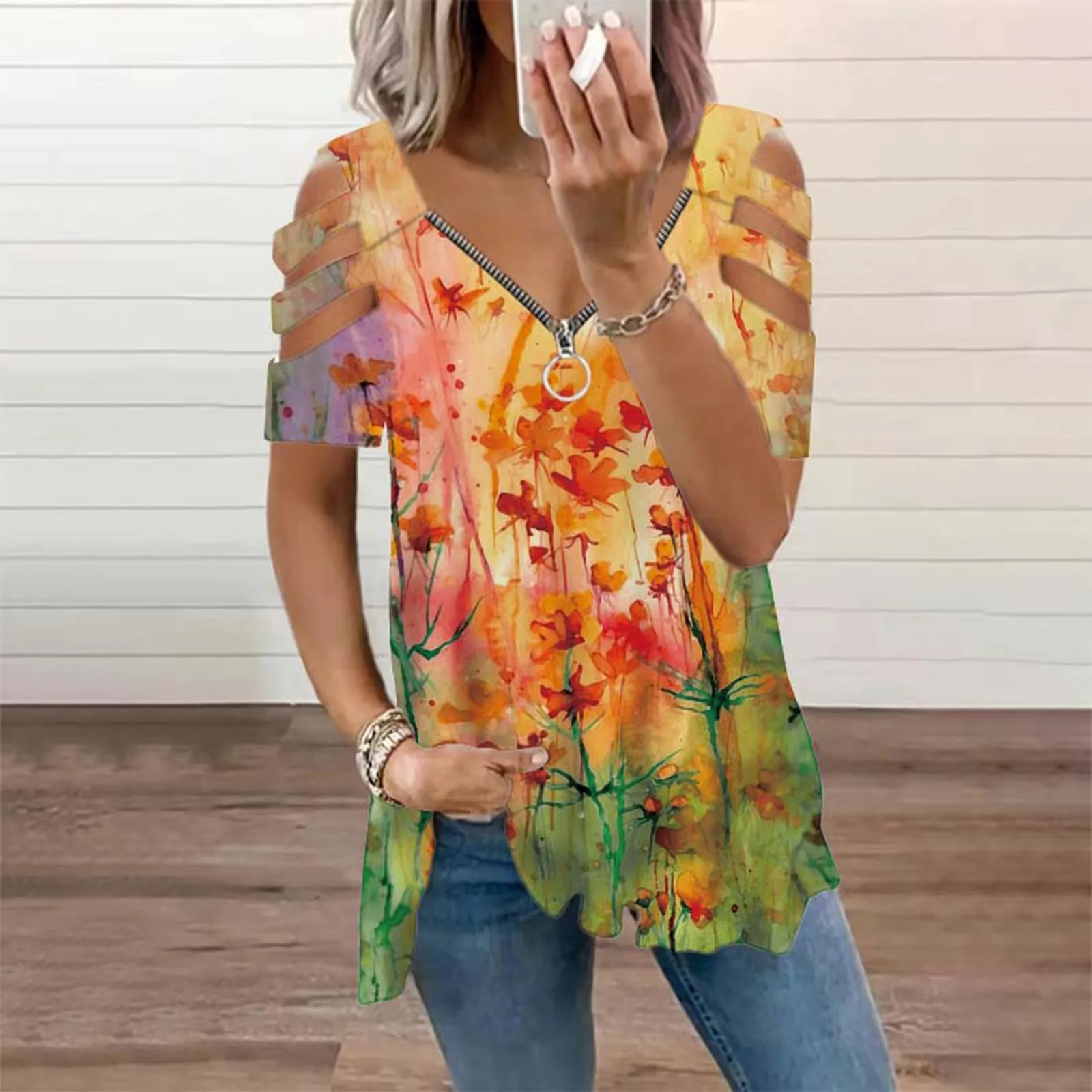 Womens V Neck Cold Shoulder Short Sleeves Top With Zip Tank Top T Shirt Vintage T Shirts Women Long Sleeve Women Tees
Womens V Neck Cold Shoulder Short Sleeves Top With Zip Tank Top T Shirt Vintage T Shirts Women Long Sleeve Women Tees