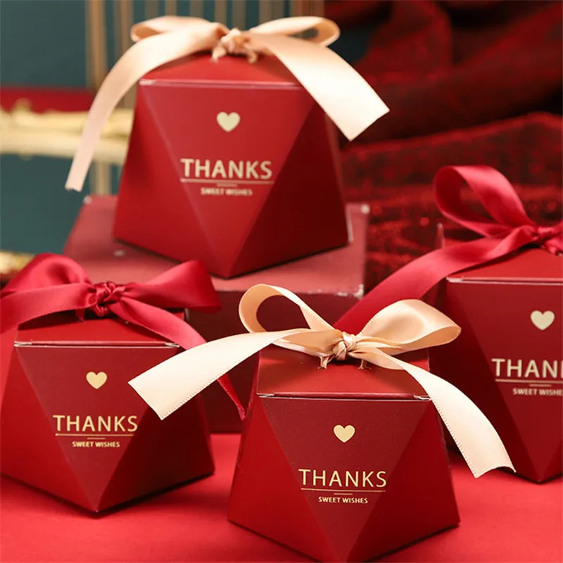 20/30/100pcs Diamond Geometric Dragee Box for Wedding Favors and Souvenirs Red Thanks Printed Cardboard Boxes For Business
20/30/100pcs Diamond Geometric Dragee Box for Wedding Favors and Souvenirs Red Thanks Printed Cardboard Boxes For Business