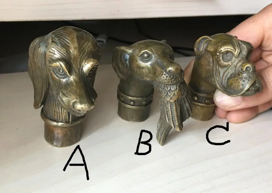 Old Bronze Hand Carved Skull Statue Cane Walking Stick Head Three shape selection A B C height about 6.7, 6.8, 7.5cm
Old Bronze Hand Carved Skull Statue Cane Walking Stick Head Three shape selection A B C height about 6.7, 6.8, 7.5cm