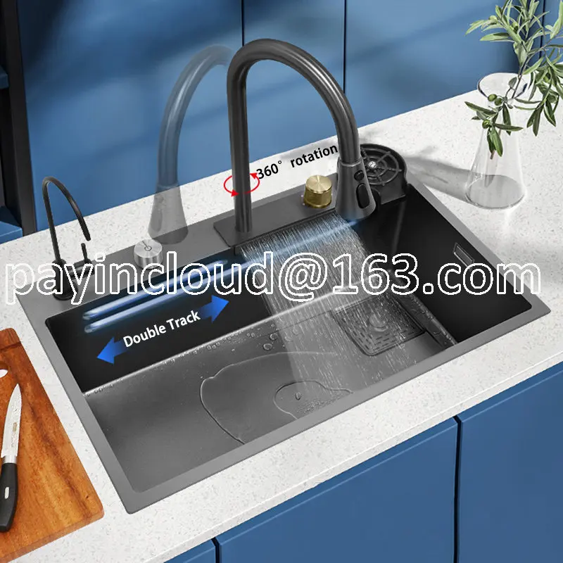 Application Single Stainless Steel Bowl Basin Kitchen Sink Kitchen Sink Waterfall Faucet Pullout Water Tap Kitchen Accessories
Application Single Stainless Steel Bowl Basin Kitchen Sink Kitchen Sink Waterfall Faucet Pullout Water Tap Kitchen Accessories