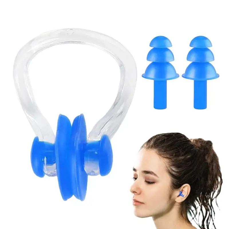 

1set unisex Nose clip Earplugs Waterproof Swimming Nose Clip Soft Silicone Ear plugs Set Surf Diving Swimming Pool Accessories