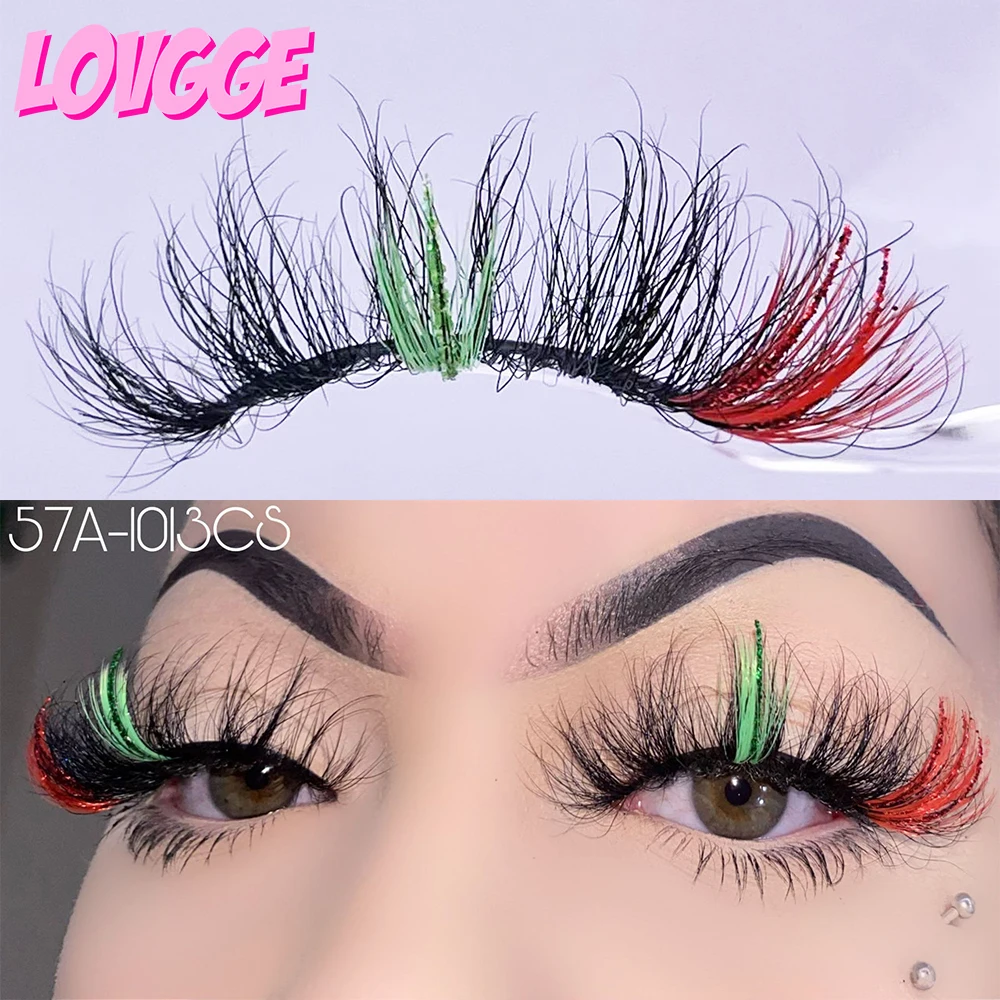 LOVGGE Green Red Glitter Pop Colored Mink Lashes Wispy Fluffy Cute Wholesale Support Small Business Drop Shipping Free Shipping
LOVGGE Green Red Glitter Pop Colored Mink Lashes Wispy Fluffy Cute Wholesale Support Small Business Drop Shipping Free Shipping