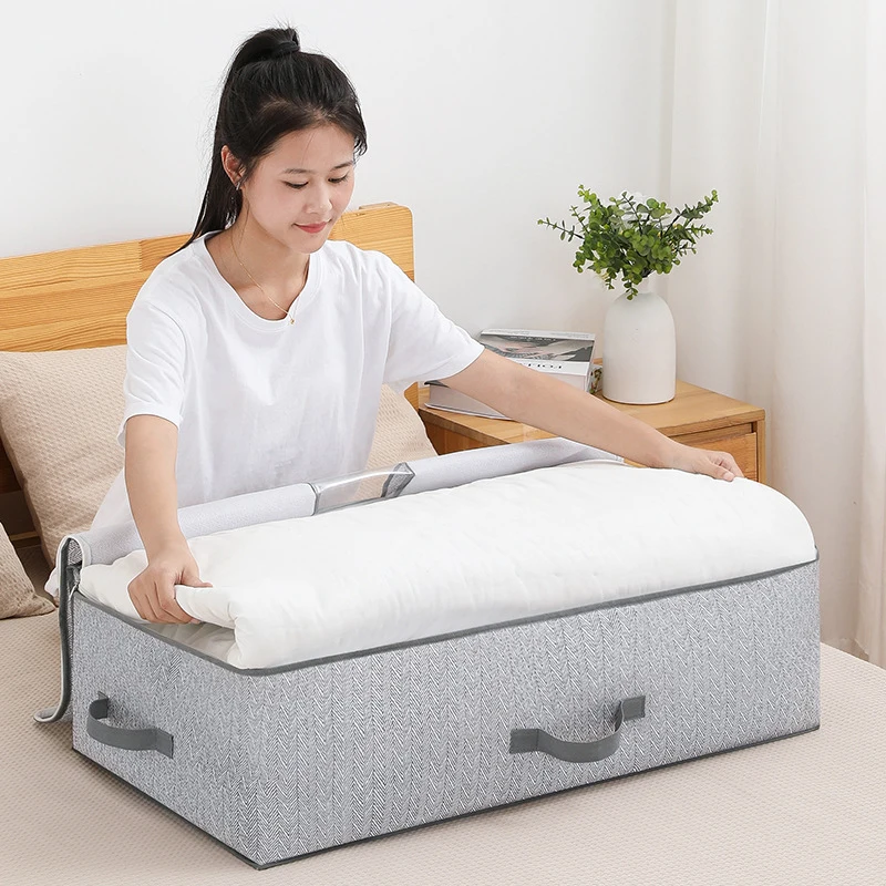 

Вместительный влагостойкий пыленепроницаемый органайзер для одежды в шкафу коробка для одеял органайзер для шкафа складная сумка для хранения