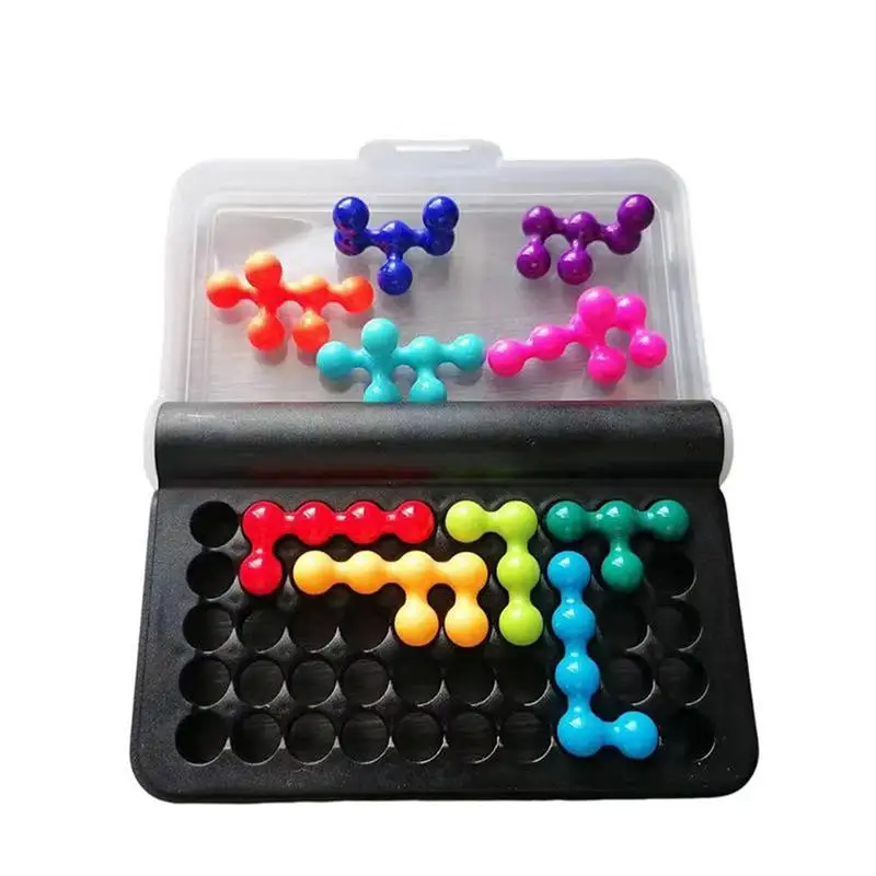 

120 Challenges IQ 3D Puzzle Pyramid Beads Pyramid Plate Pearl Logical Mind Travel Board Game Puzzle For Children Gifts