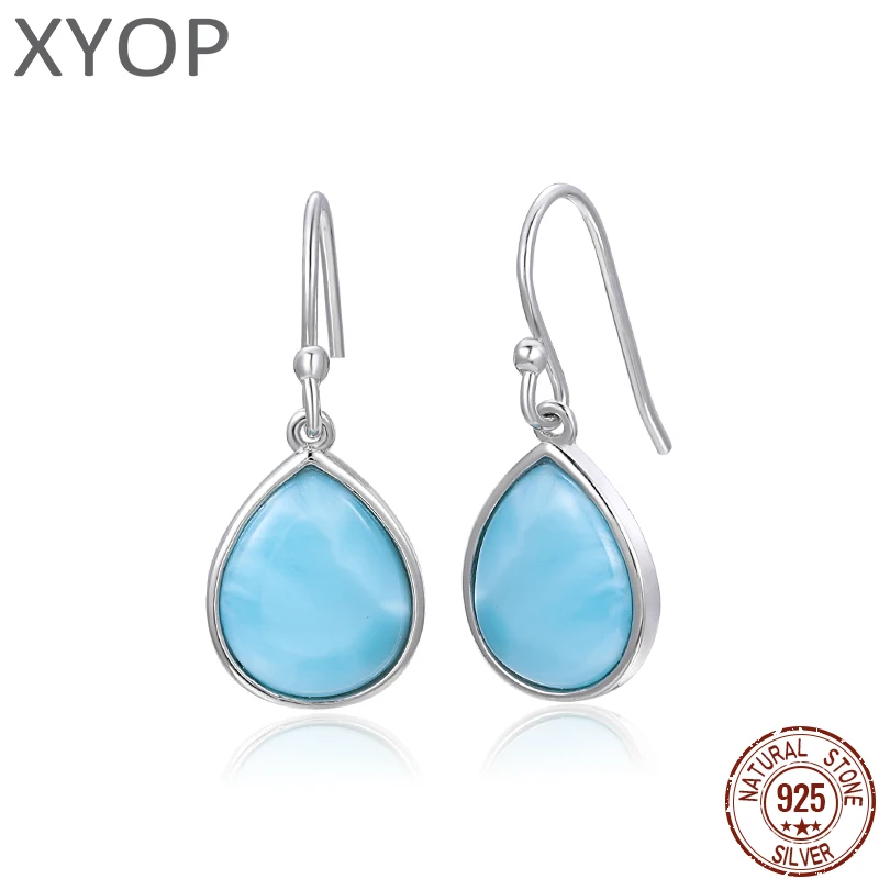 New Fashion Women Streamlined Long 925 Sterling Silver Jewelry Girl Natural Precious Larimar Earrings
New Fashion Women Streamlined Long 925 Sterling Silver Jewelry Girl Natural Precious Larimar Earrings