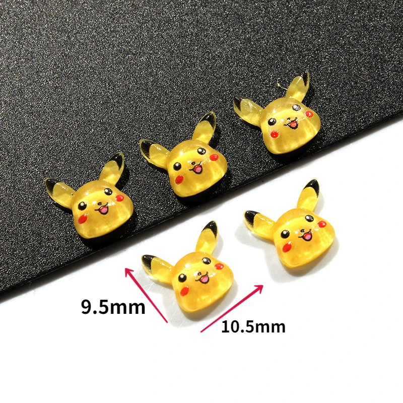 

10pcs Pokemon Anime Pikachu Nail Decorations Cartoon Art Design Animal Nail Art Accessories New for Girls DIY Manicures Design