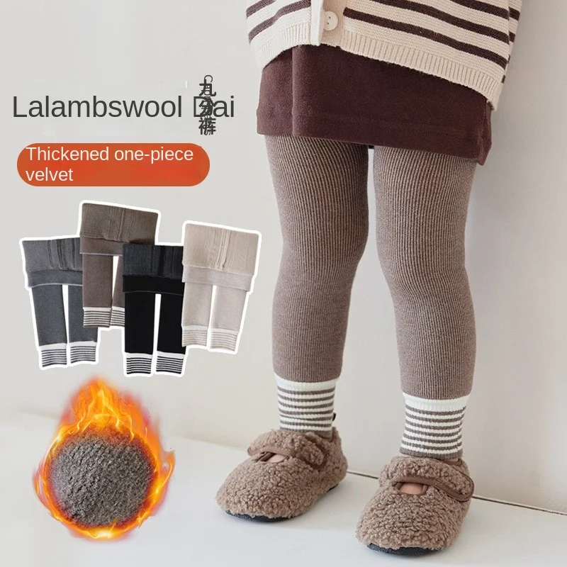 Children's Thickened Leggings Winter Plus Velvet Vertical Stripes Girls' Nine-point Pants Outer Wear Baby Pantyhose
Children's Thickened Leggings Winter Plus Velvet Vertical Stripes Girls' Nine-point Pants Outer Wear Baby Pantyhose
