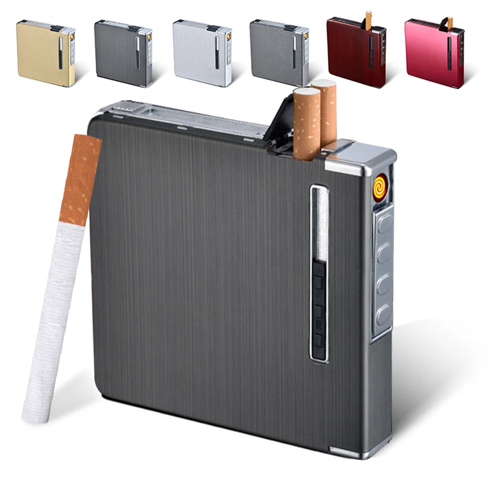 Automatic Cigarette Cases With Lighter Hold 20 Cigarettes Rechargeable Anti Pressure Portable Tobacco Box Smoking Accessories
Automatic Cigarette Cases With Lighter Hold 20 Cigarettes Rechargeable Anti Pressure Portable Tobacco Box Smoking Accessories